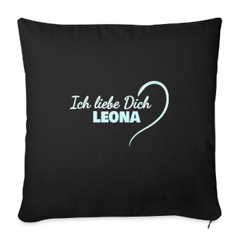 Leona - Sofa pillowcase 17,3'' x 17,3'' (45 x 45 cm) - black - Front