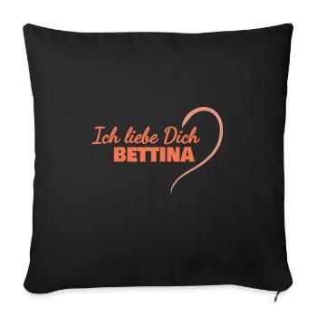 LiebeDich Bettina - Sofakissenbezug 45 x 45 cm - Schwarz - Vorne