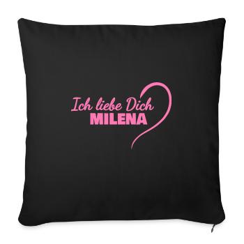 LiebeDich Milena - Sofakissenbezug 45 x 45 cm - Schwarz - Vorne