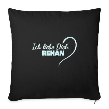 Je t’aime Rehan - Housse de coussin décorative 45 x 45 cm - noir - Devant