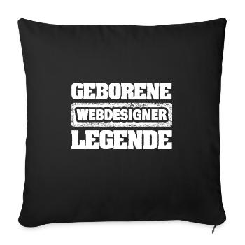 Web designer as a profession - Sofa pillowcase 17,3'' x 17,3'' (45 x 45 cm) - black - Front