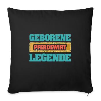 Éleveur de chevaux comme profession - Housse de coussin décorative 45 x 45 cm - noir - Devant