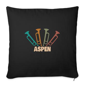 First name Aspen - Sofa pillowcase 17,3'' x 17,3'' (45 x 45 cm) - black - Front