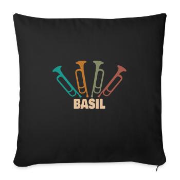 Cadeau pour le basilic - Housse de coussin décorative 45 x 45 cm - noir - Devant