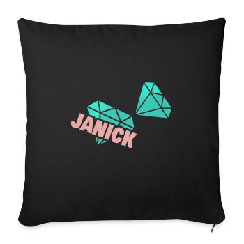 Papa Janick - Housse de coussin décorative 45 x 45 cm - noir - Devant