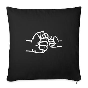 Fête des pères papa fille enfant j’aime papa papa papa - Housse de coussin décorative 45 x 45 cm - noir - Devant
