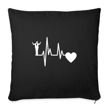 Conductors Heartbeat Conductor Musicians ECG Music - Sofa pillowcase 17,3'' x 17,3'' (45 x 45 cm) - black - Front