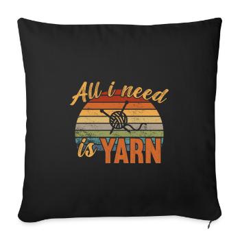 All i need is Yarn / Crochet - Sofa pillowcase 17,3'' x 17,3'' (45 x 45 cm) - black - Front
