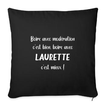 boire avec LAURETTE - Housse de coussin décorative 45 x 45 cm - noir - Devant