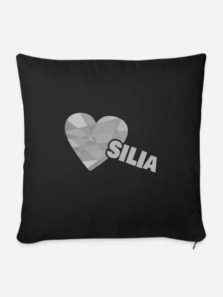 Herzchen Silia - Sofakissenbezug 45 x 45 cm - Schwarz