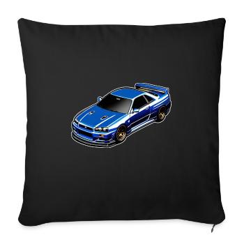 Jdm / Tuning / Turbocharger / Rims / Chiptuning - Sofa pillowcase 17,3'' x 17,3'' (45 x 45 cm) - black - Front