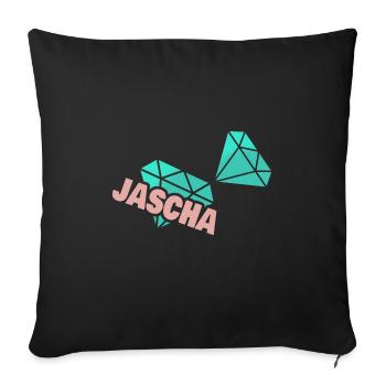 Geschenk für Jascha - Sofakissenbezug 45 x 45 cm - Schwarz - Vorne