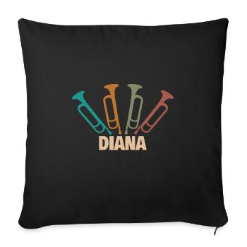 Cadeau pour Diana - Housse de coussin décorative 45 x 45 cm - noir - Devant