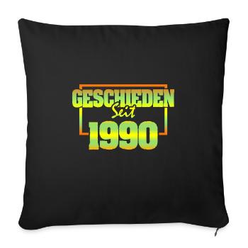 1990 - Sofa pillowcase 17,3'' x 17,3'' (45 x 45 cm) - black - Front