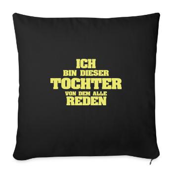 Cadeau pour fille - Housse de coussin décorative 45 x 45 cm - noir - Devant