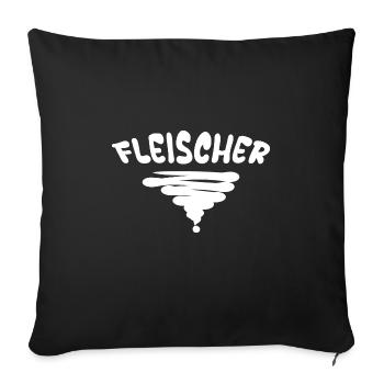 Fleischer - Sofakissenbezug 45 x 45 cm - Schwarz - Vorne