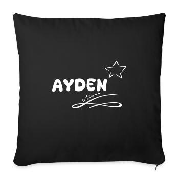 Geschenk für Ayden - Sofakissenbezug 45 x 45 cm - Schwarz - Vorne