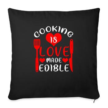 Hobby Cook Man Kitchen Cook Chef Déclaration - Housse de coussin décorative 45 x 45 cm - noir - Devant