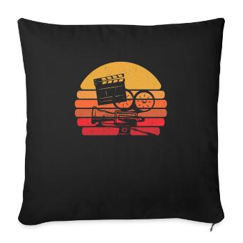Film producer cameraman - Sofa pillowcase 17,3'' x 17,3'' (45 x 45 cm) - black - Front