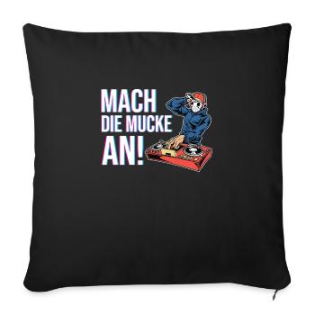 EDM Elektro Musik Lustig Techno Hardstyle - Sofakissenbezug 45 x 45 cm - Schwarz - Vorne