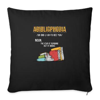 Bookworm Funny Nerd Geek Bookworm Library - Sofa pillowcase 17,3'' x 17,3'' (45 x 45 cm) - black - Front