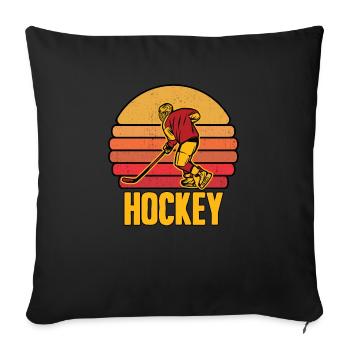 Hockey hockey bâtons de hockey cadeau d’équipe - Housse de coussin décorative 45 x 45 cm - noir - Devant
