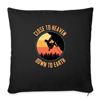 Mousqueton d'escalade cadeau alpinisme - Housse de coussin décorative 45 x 45 cm - noir - Devant