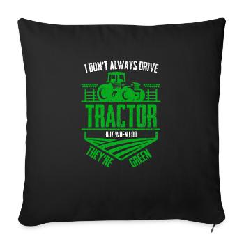 Green Tractor - Sofa pillowcase 17,3'' x 17,3'' (45 x 45 cm) - black - Front