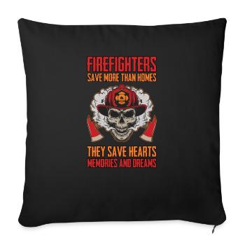 Je suis pompier et fier de moi - Housse de coussin décorative 45 x 45 cm - noir - Devant