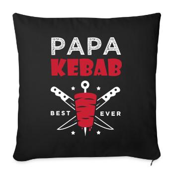 papa kebab cadeau papa chef meilleur kebab - Housse de coussin décorative 45 x 45 cm - noir - Devant