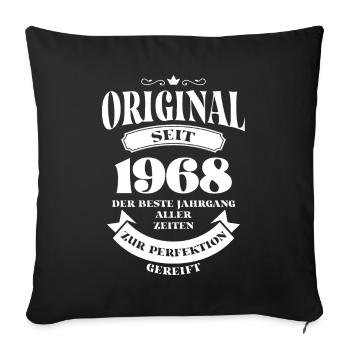 Vintage Original Design Geburtstag Jahrgang 1968 - Sofakissenbezug 45 x 45 cm - Schwarz - Vorne