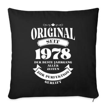 Vintage Original Design Geburtstag Jahrgang 1978 - Sofakissenbezug 45 x 45 cm - Schwarz - Vorne
