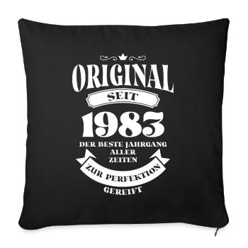 Vintage Original Design Geburtstag Jahrgang 1983 - Sofakissenbezug 45 x 45 cm - Schwarz - Vorne