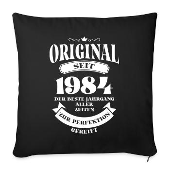 Vintage Original Design Geburtstag Jahrgang 1984 - Sofakissenbezug 45 x 45 cm - Schwarz - Vorne