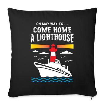 Lighthouse - Sofakissenbezug 45 x 45 cm - Schwarz - Vorne