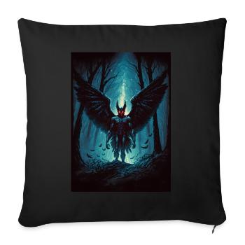 Mothman Cryptid Forest Moth Man Creepy Creature - Sofa pillowcase 17,3'' x 17,3'' (45 x 45 cm) - black - Front