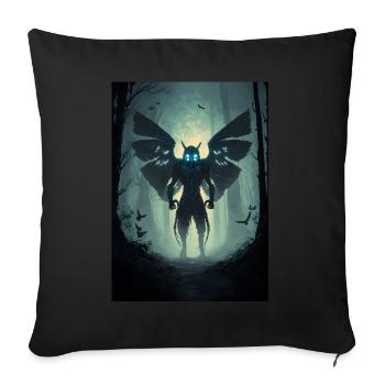 Mothman Cryptid Forest Moth Man Gruselige Kreatur - Sofakissenbezug 45 x 45 cm - Schwarz - Vorne
