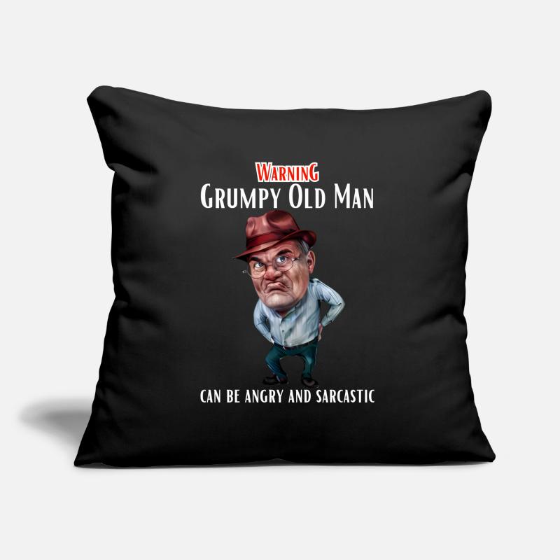 Warning Grumpy Old Man Sofa pillowcase 17,3'' x 17,3'' (45 x 45 cm)