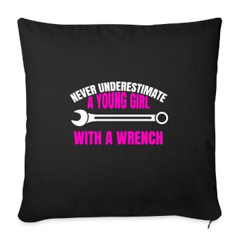 Tool Girls Craft Ladies Artisan Woman - Sofa pillowcase 17,3'' x 17,3'' (45 x 45 cm) - black - Front