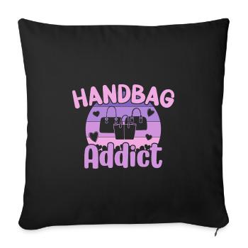 Handbag Addict / Shopping Handbag - Sofa pillowcase 17,3'' x 17,3'' (45 x 45 cm) - black - Front