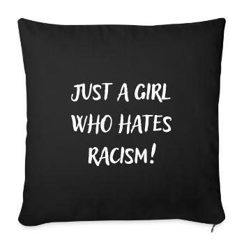 Fck Nzs Against Racism Cadeau - Housse de coussin décorative 45 x 45 cm - noir - Devant