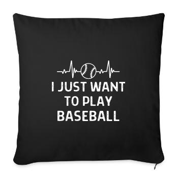 Baseball Spieler Baseball Sprüche Geschenk - Sofakissenbezug 45 x 45 cm - Schwarz - Vorne