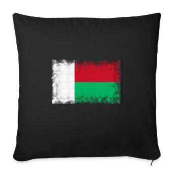 Flag of Madagascar - Sofa pillowcase 17,3'' x 17,3'' (45 x 45 cm) - black - Front