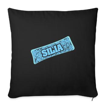 Nom : Silia - Housse de coussin décorative 45 x 45 cm - noir - Devant