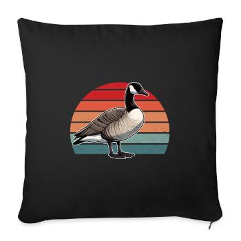 Oie du Canada Oies d’oie Canada - Housse de coussin décorative 45 x 45 cm - noir - Devant