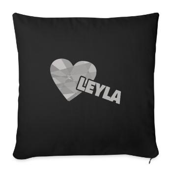 Leyla - Sofa pillowcase 17,3'' x 17,3'' (45 x 45 cm) - black - Front