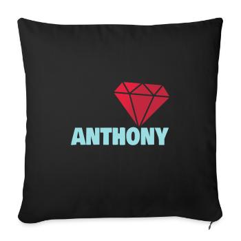 Anthony als Edel - Sofakissenbezug 45 x 45 cm - Schwarz - Vorne