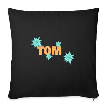Prénom Tom - Housse de coussin décorative 45 x 45 cm - noir - Devant