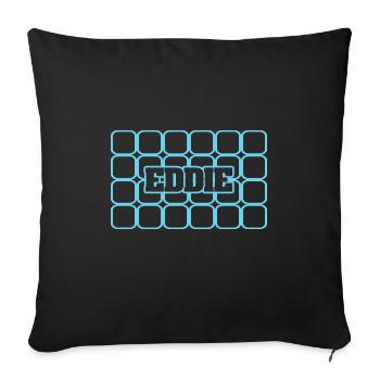 Nom d’homme Eddie - Housse de coussin décorative 45 x 45 cm - noir - Devant