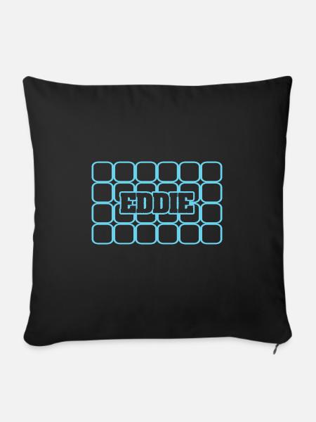 Männername Eddie - Sofakissenbezug 45 x 45 cm - Schwarz